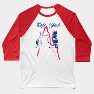 Cape York Peninsula -  Retro Typography Design Baseball T-Shirt